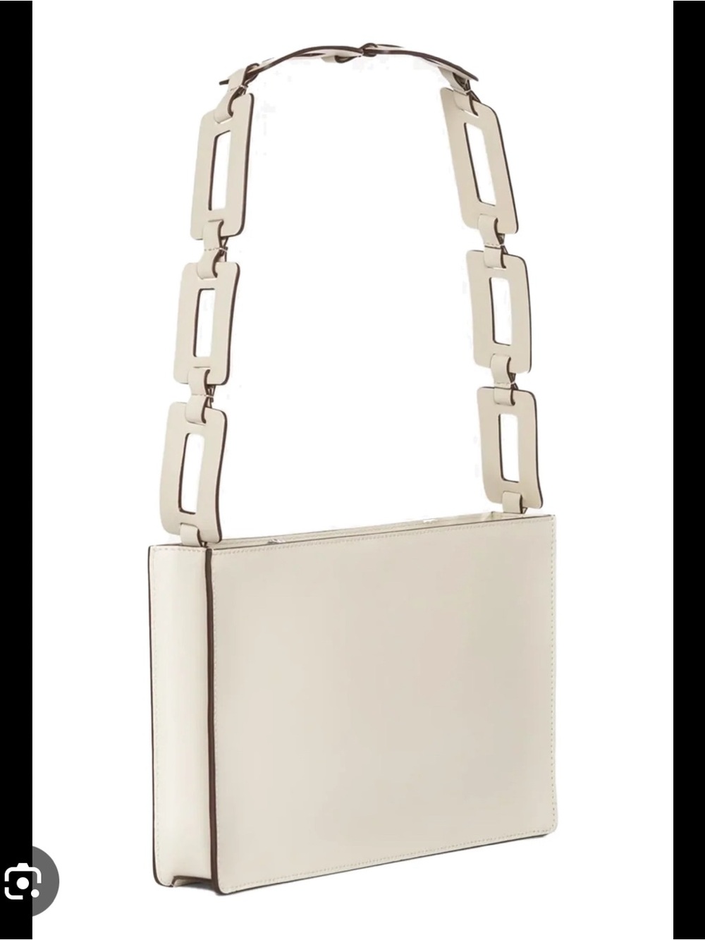 STAUD Elegant Cream Shoulder Bag with Statement Chain Strap